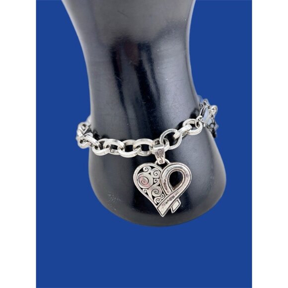 Brighton Power of Pink Ribbon Heart Retired Breast Cancer Bracelet - Picture 3 of 4